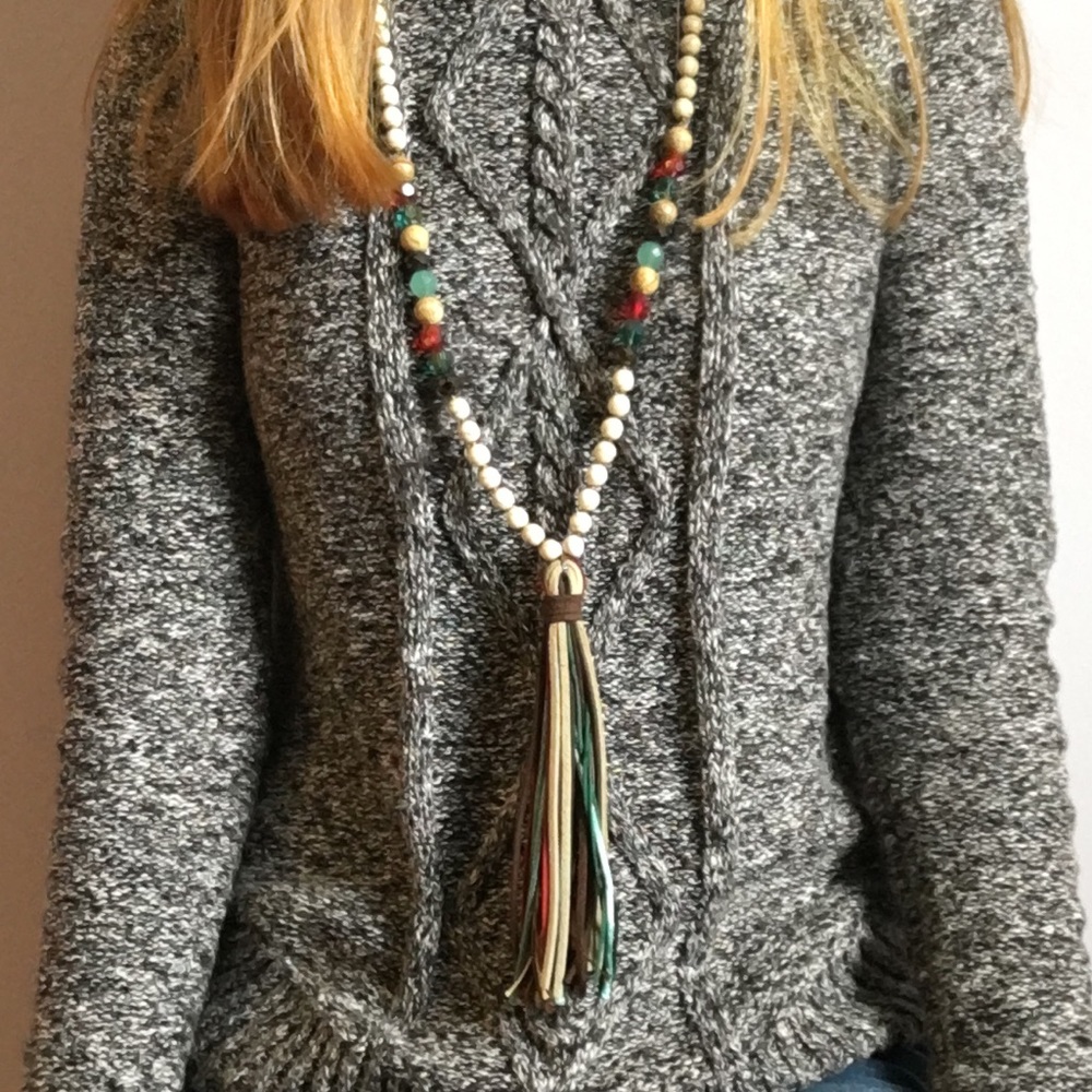 Long, tassel necklace